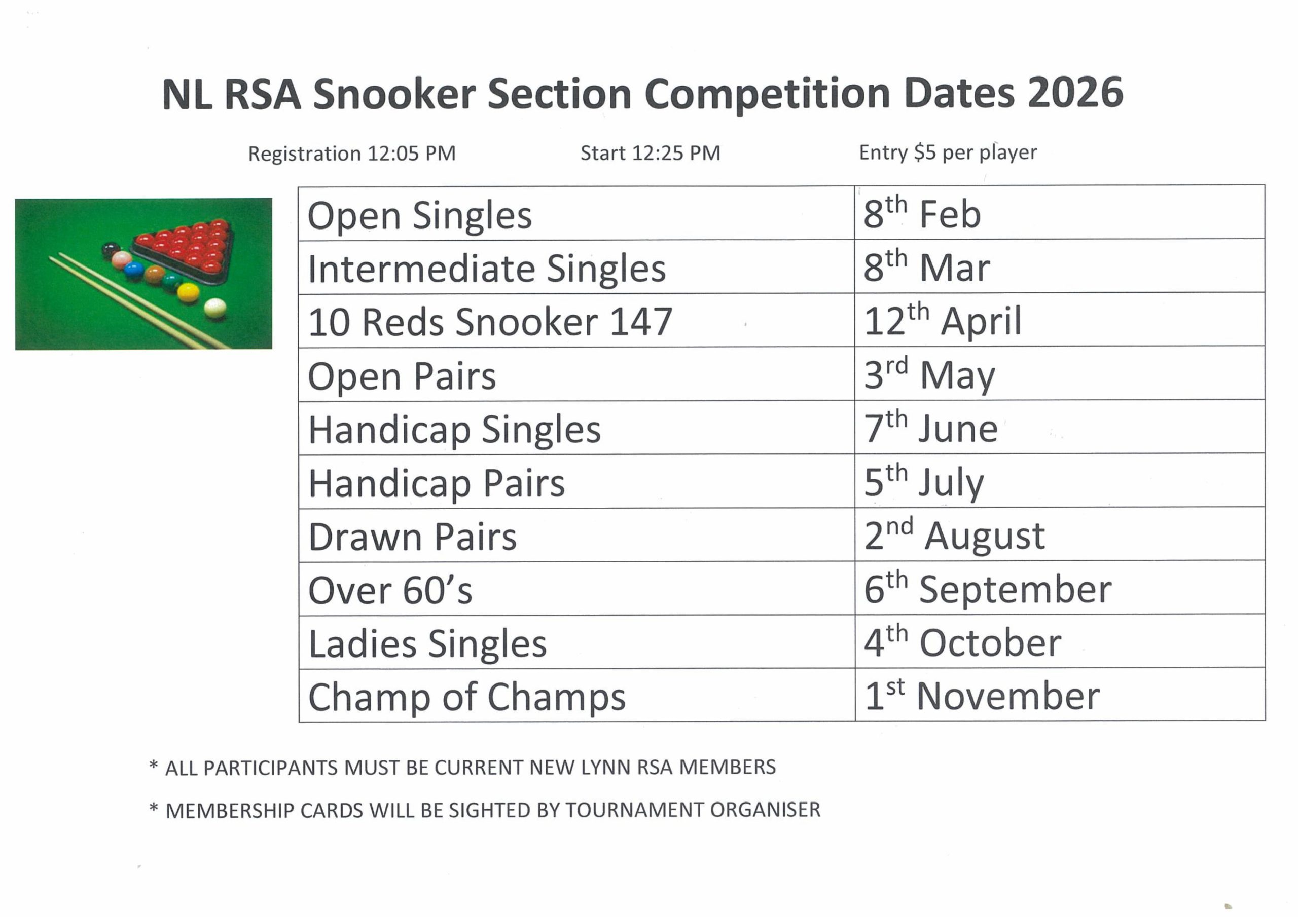 Snooker notice
